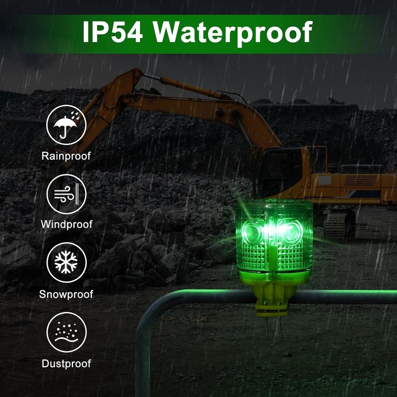 Aolyty Solar Strobe Warning Light IP54 Waterproof LED Flashing Safety Light Bright Warning Lamp Outdoor for Construction Traffic Dock Marine Beacon Road Signs (Red) - Image 3